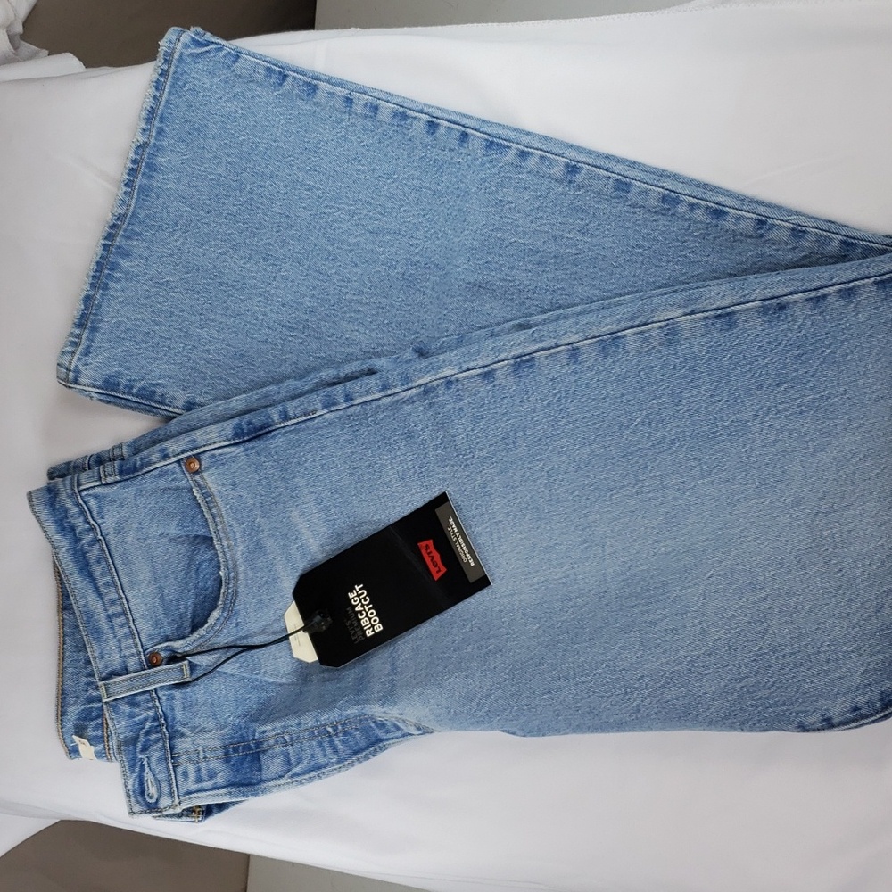 Levis Ribcage High Rise Bootcut Light Wash Button Fly sz 32 - Picture 12 of 13